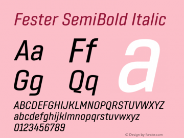 Fester SemiBold Italic Version 1.000图片样张