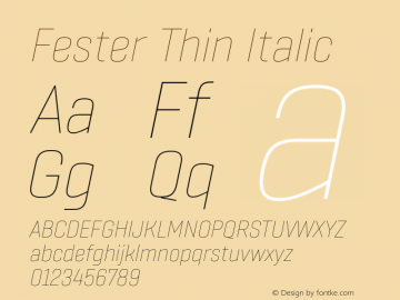 Fester Thin Italic Version 1.000图片样张