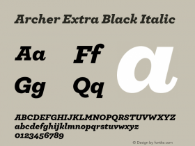 Archer Extra Black Italic Version 1.302 Pro图片样张