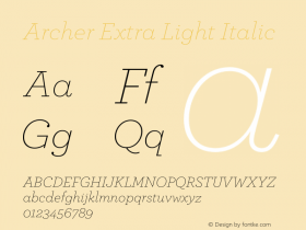 Archer Extra Light Italic Version 1.203 Pro图片样张