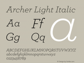 Archer Light Italic Version 1.203 Pro图片样张