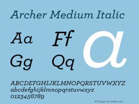 Archer Medium Italic Version 1.203 Pro图片样张