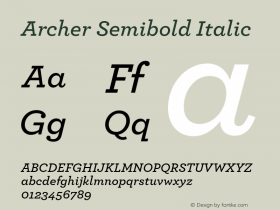Archer Semibold Italic Version 1.203 Pro图片样张