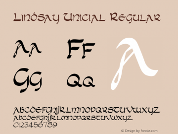 Lindsay Unicial Regular Macromedia Fontographer 4.1.5 12/22/99图片样张