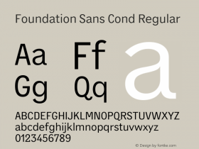 Foundation Sans Cond Regular Version 1.001图片样张