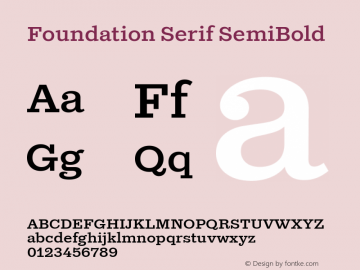 Foundation Serif SemiBold Version 1.001图片样张