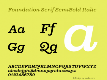 Foundation Serif SemiBold Italic Version 1.001图片样张