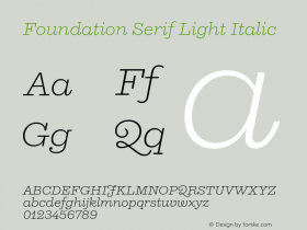 Foundation Serif Light Italic Version 1.001图片样张