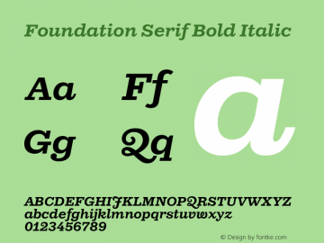 Foundation Serif Bold Italic Version 1.001图片样张