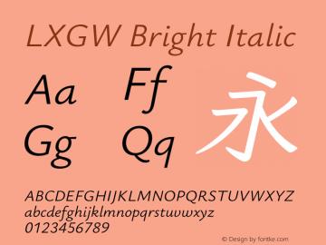 LXGW Bright Italic Version 0.021;FEAKit 1.0图片样张