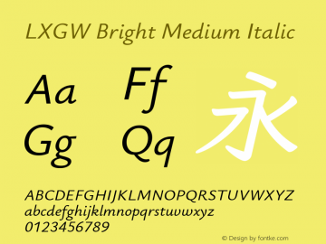 LXGW Bright Medium Italic Version 0.021图片样张