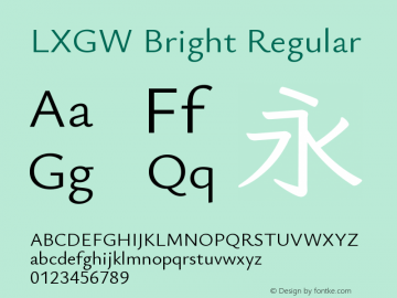 LXGW Bright Regular Version 0.021图片样张