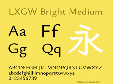 LXGW Bright Medium Version 0.003;hotconv 1.0.109;makeotfexe 2.5.65596图片样张