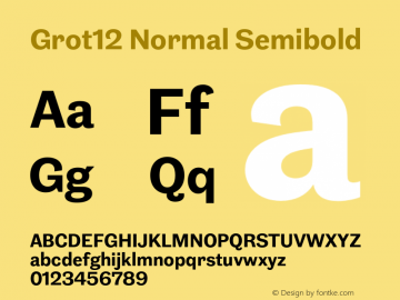 Grot12 Normal Semibold Version 1.001;PS 1.1;hotconv 1.0.88;makeotf.lib2.5.647800图片样张