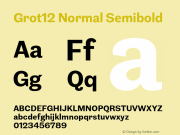Grot12 Normal Semibold Version 1.001;PS 1.1;hotconv 1.0.88;makeotf.lib2.5.647800图片样张