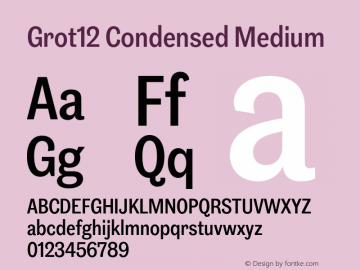 Grot12 Condensed Medium Version 1.001;PS 1.1;hotconv 1.0.88;makeotf.lib2.5.647800图片样张