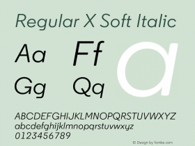 Regular X Soft Italic Version 1.002图片样张