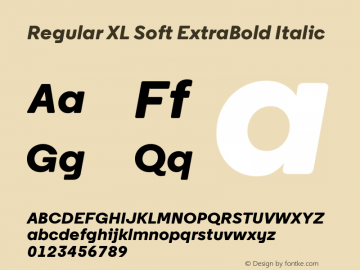 Regular XL Soft ExtraBold Italic Version 1.002图片样张