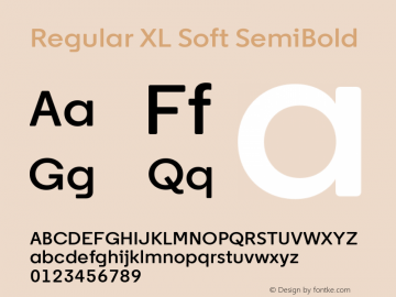 Regular XL Soft SemiBold Version 1.002图片样张
