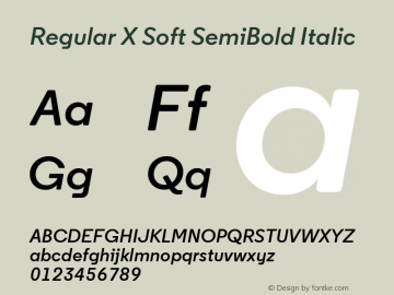 Regular X Soft SemiBold Italic Version 1.002图片样张