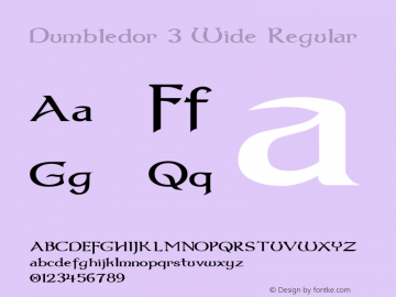 Dumbledor 3 Wide Regular 1.01 Font Sample