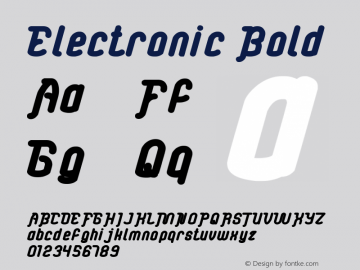 Electronic Bold Version 1.00;November 19, 2017;FontCreator 11.0.0.2408 64-bit图片样张