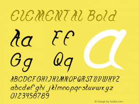 ELEMENTAL Bold Version 1.00;April 10, 2018;FontCreator 11.5.0.2422 64-bit图片样张