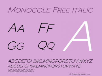 MonocoleFree-Italic Version图片样张