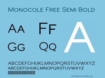Monocole Free Semi Bold Version图片样张