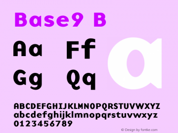 Base9 B 001.000 Font Sample