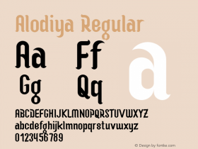 Alodiya Version 1.001;Fontself Maker 3.5.4图片样张