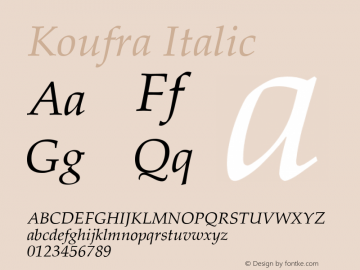 Koufra Italic Version 1.00图片样张