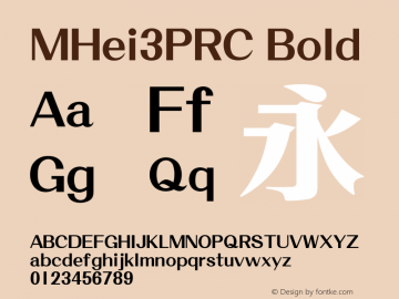 MHei3PRC Bold Version 1.00图片样张