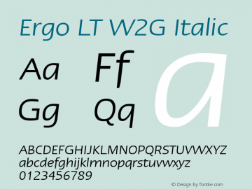 Linotype Ergo W2G Italic Version 1.10图片样张