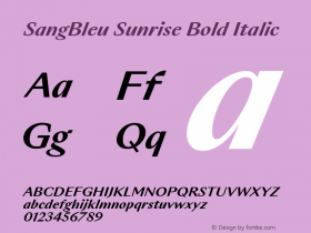 SangBleu Sunrise Bold Italic Version 2.500图片样张