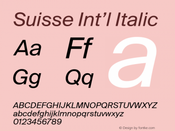 Suisse Int’l Italic Version 2.500图片样张