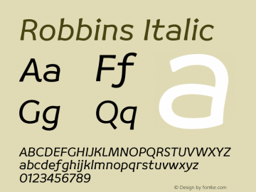 Robbins Italic Version 1.000图片样张