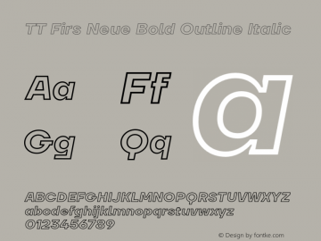 TT Firs Neue Bold Outline Italic Version 1.100.31072020图片样张