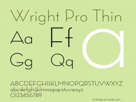 Wright Pro Thin Version 1.000;hotconv 1.0.109;makeotfexe 2.5.65596图片样张