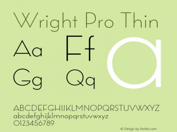 Wright Pro Thin Version 1.000;hotconv 1.0.109;makeotfexe 2.5.65596图片样张