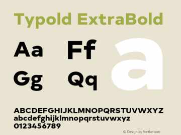 Typold ExtraBold Version 1.001; ttfautohint (v1.5)图片样张
