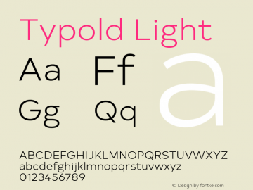 Typold Light Version 1.001; ttfautohint (v1.5)图片样张