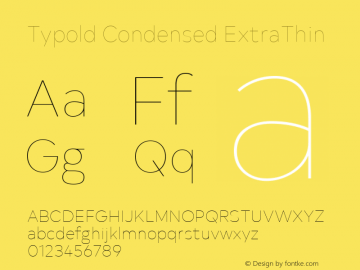 Typold Condensed ExtraThin Version 1.001; ttfautohint (v1.5)图片样张