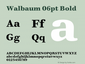 Walbaum 06pt Bold Version 1.00, build 14, s3图片样张