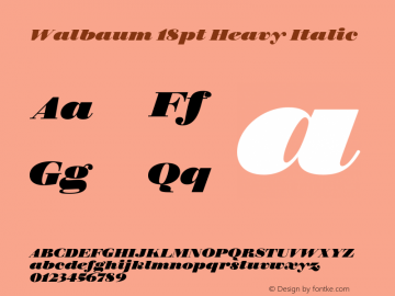 Walbaum 18pt Heavy Italic Version 1.01, build 5, s3图片样张