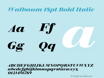 Walbaum 18pt Bold Italic Version 1.01, build 5, s3图片样张