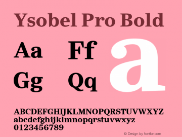 Ysobel Pro Bold Version 1.000图片样张