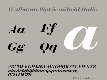 Walbaum 18pt SemiBold Italic Version 1.01, build 5, s3图片样张