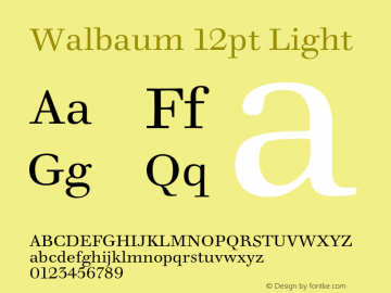 Walbaum 12pt Light Version 1.00, build 14, s3图片样张