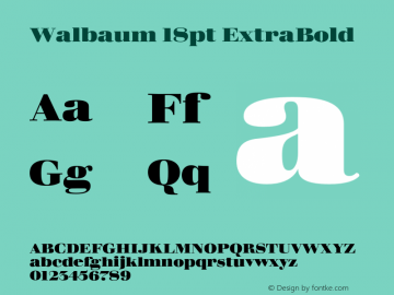 Walbaum 18pt ExtraBold Version 1.00, build 15, s3图片样张